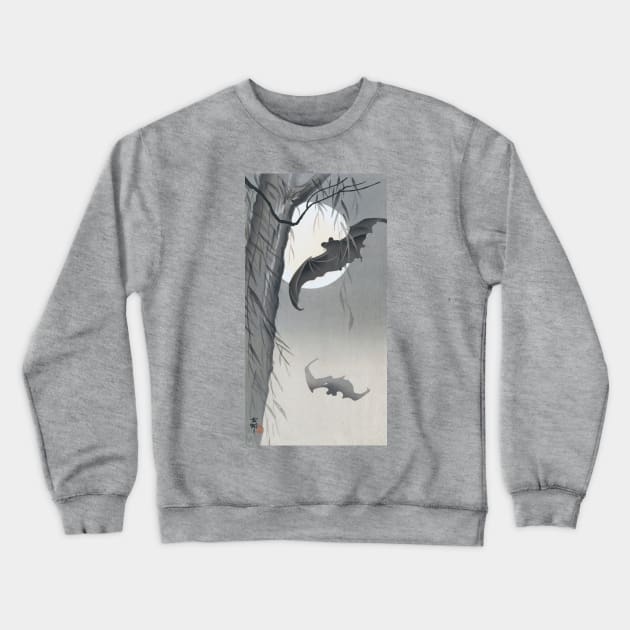 Two bats and a full moon Crewneck Sweatshirt by UndiscoveredWonders